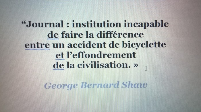 citation George Bernard Shaw journal presse